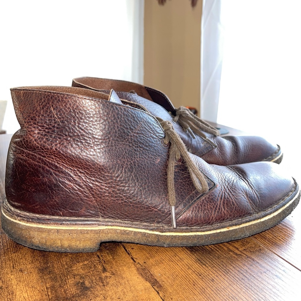 Clark’s Originals Dark Brown Leather Desert Chukka Ankle Boots Mens Sz 9